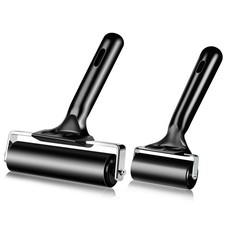 2pc Rubber Brayer Rollers for Crafting Hard Rubber Printmaking Craft Roll...