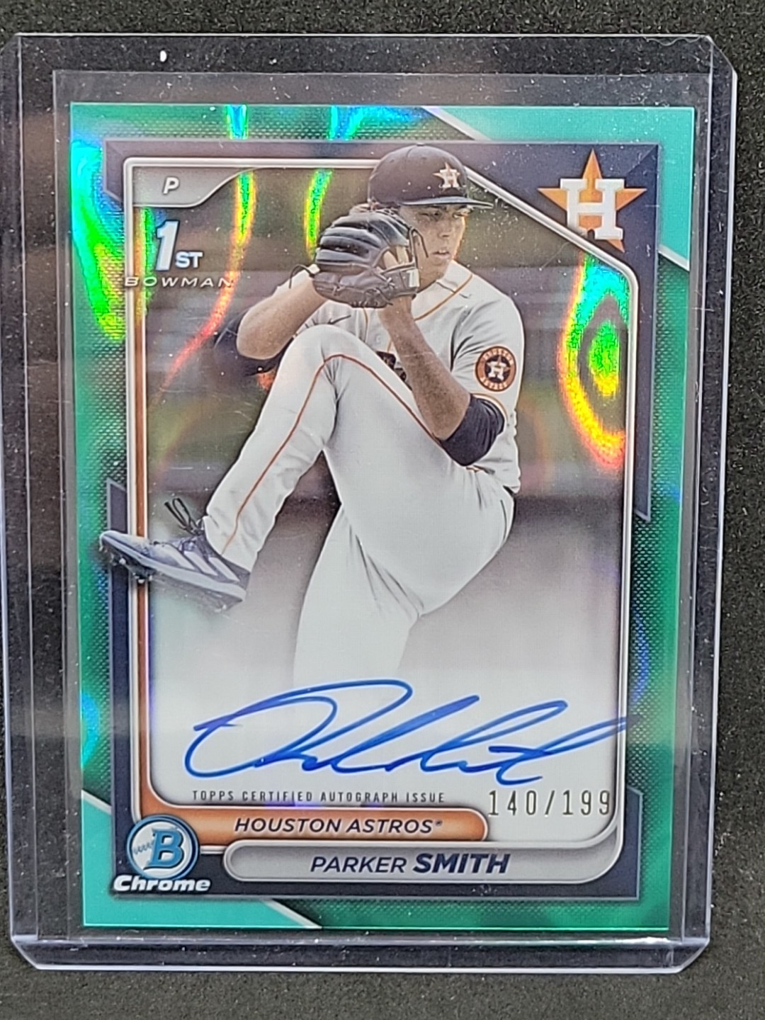 2024 Bowman Draft Chrome Parker Smith 1st Auto Aqua /199 Astros #CPA-PSM