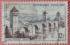 France 1955 - Pont Valentre Cahors 12f - Yvert 1039 Oblitéré Used Stamp Bridge