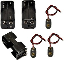 3 Pcs 4 X 1.5V 6V AA Battery Holder Leads with 3 Pcs 9V I Type Snap Connector