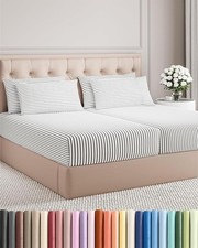 Split King 7 Piece Sheet Set Comfy Breathable Cooling Soft Hotel Luxury B...