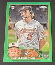 2023 Topps Chrome Update  Gunnar Henderson RC Debut Green Refactor #/99 #USC208