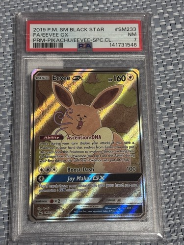 2019 Pokemon TCG Eevee GX SM233 PSA 7 Sun & Moon Black Star Promo Holo
