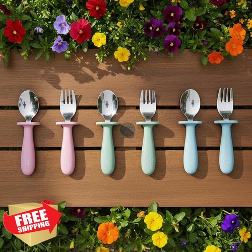 Clevakid Set Forchetta Cucchiaio Bambino Luce Blu - Foto 2 di 5