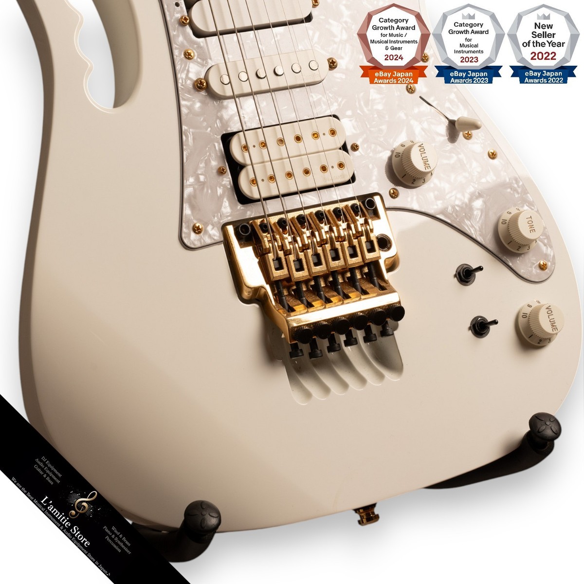 Ibanez JEM7V-WH Steve Vai Flo Mod: Texas Guitars TT Neck Ebony