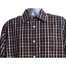ORVIS Mens Plaid Button Down Shirt Long Sleeve Casual Cotton Size L Woven