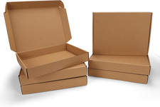 13X10X2 Inch Shipping Boxes 6 Pack Brown, Tab Lock Tuck Top Mailer Boxes for Pac