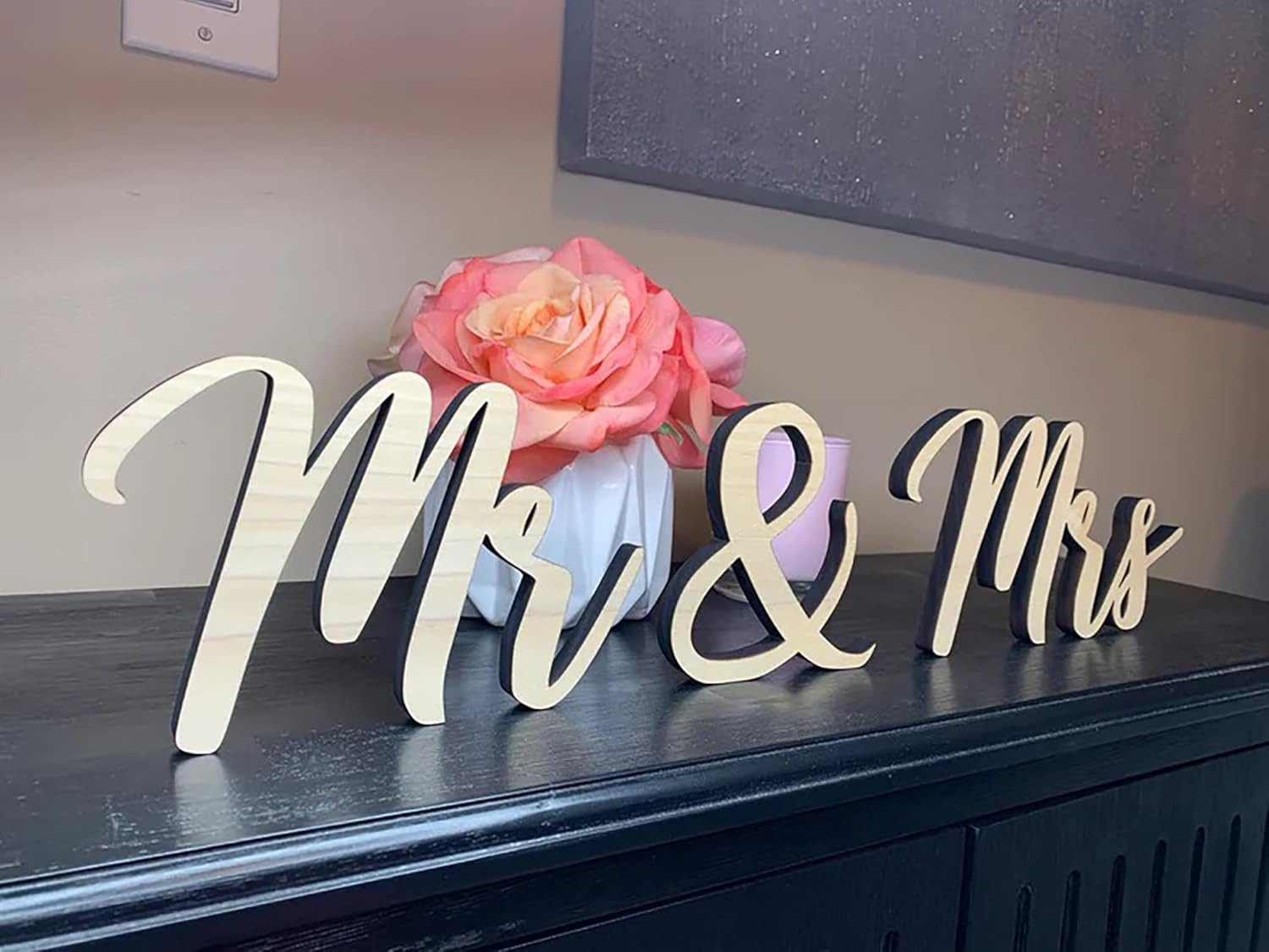 Wooden Mr and Mrs Signs for Wedding Table Decoration,Wedding Table Freestanding 