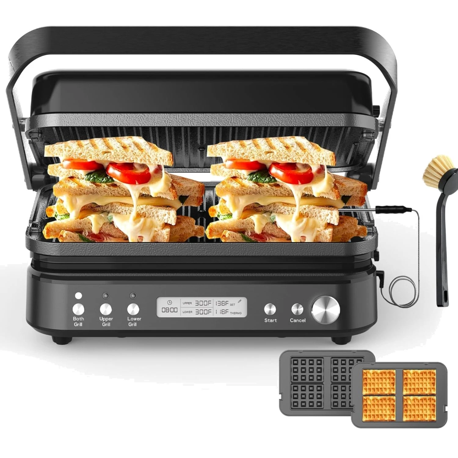 CATTLEMAN Panini Grill Press Sandwich Maker with Removable Plates, 1600W, 6 i...
Opens in a new wind