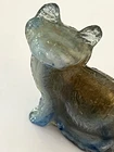 New ListingVintage Mosser or Fenton? Iridescent Glass Sitting Cat Figurine Blue Brown