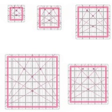 5 Stück Patchwork-Linealset Stabil Acryl-Quiltlineal Präzise für Nähen,
