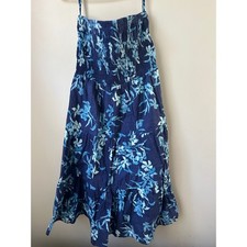 Y2K Fashion Bug Womens Strapless Smocked Tiered Dress Floral XL Sundress