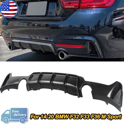 For 14-20 BMW F32 F33 F36 4Series M Sport Rear Diffuser Dual
