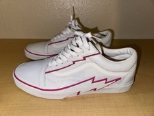 Vans Old Skool Bolt Leather Pop Pink Glow Sneaker Shoes Men's 12 / Women's 13.5