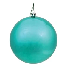 Vickerman 10" Contemporary Plastic Ball Ornament in Shiny Seafoam Green