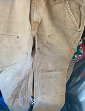 Carhartt Original Dungaree Fit Canvas Cotton Work Pants Brown 38x32 B136-BRN