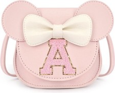 Girl Toddler Purse Pink Minnie Mouse Style Monogram letter A Birthday Gift