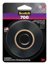 Scotch 700 Electrical Tape, 3/4 in x 66 ft x 7 mil, Vinyl Insulating Tape for E