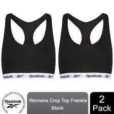 Image of Reebok Women's 2 Multi-Pack Frankie Crop Top, Black, Small