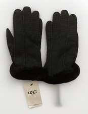 UGG Women's Exposed Sheepskin Seam Gloves Black 20027 Size Small OG 165