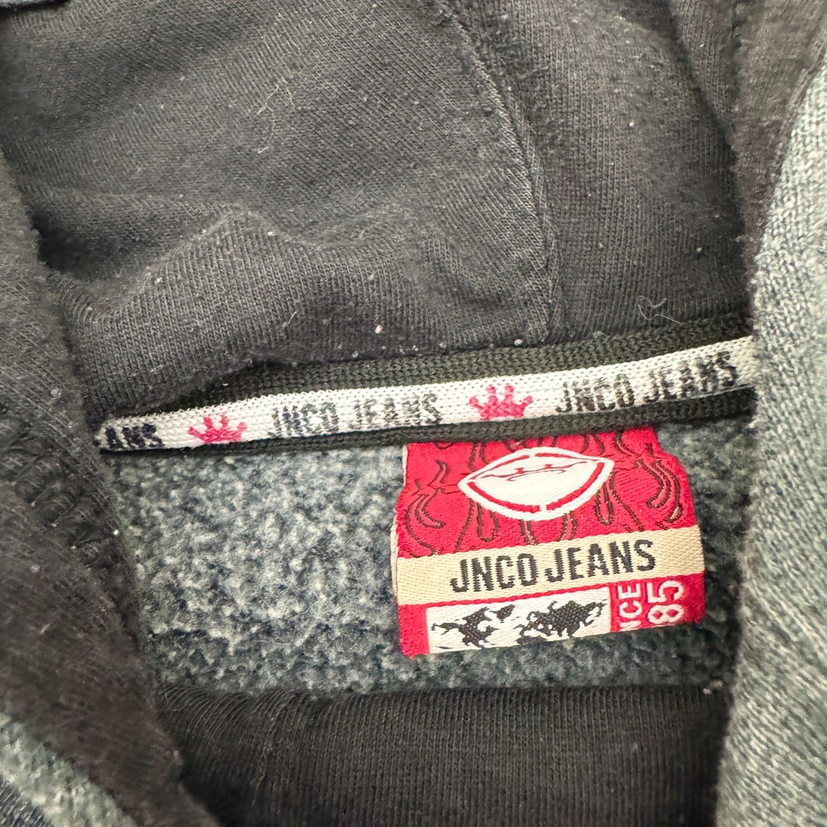 JNCO Jeans Crown Logo Embroidered Hoodie Vintage 90s Y2K