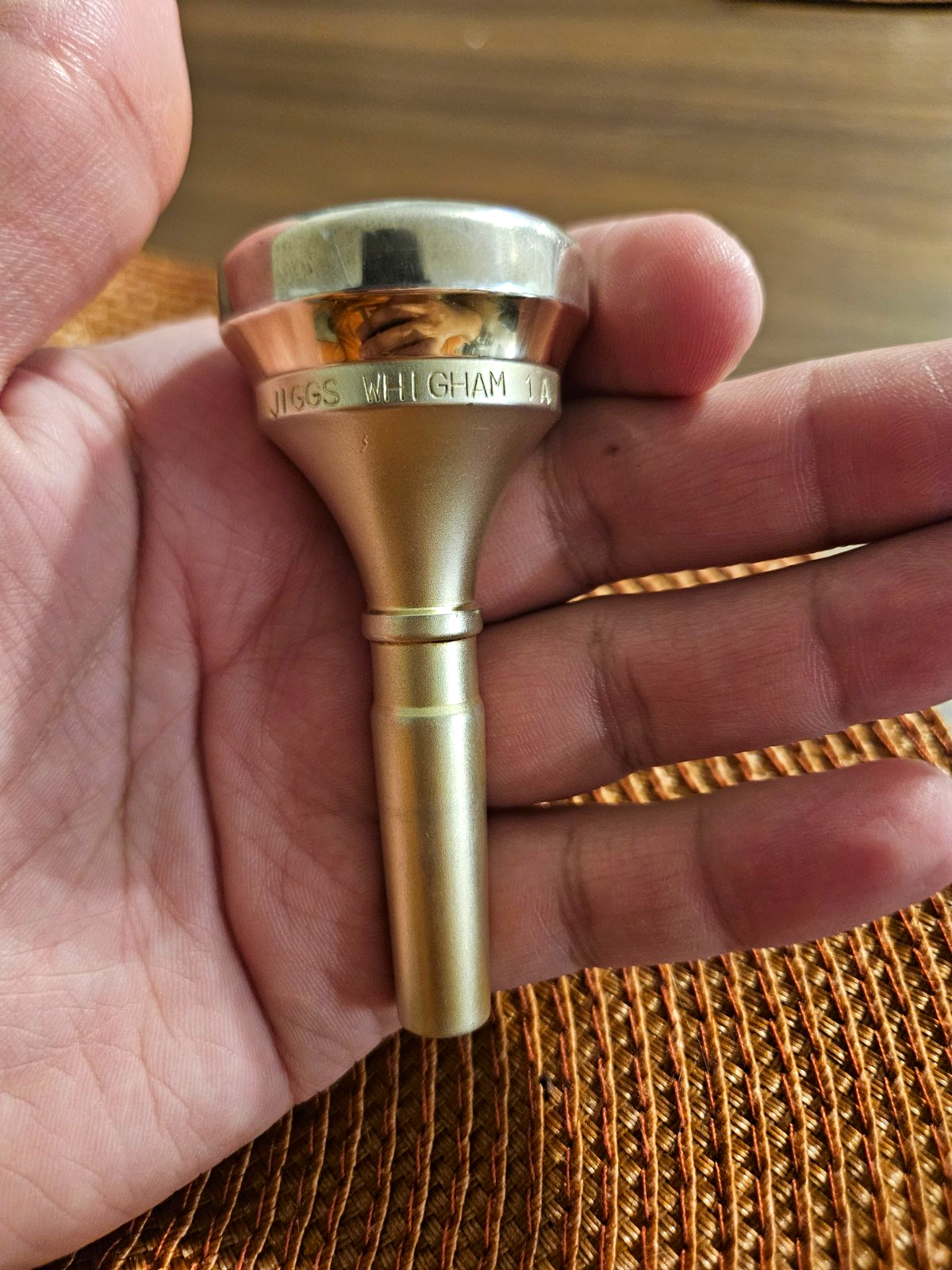 Jiggs Whigham 1A Trombone Mouthpiece Small Shank Gold/Silver Plate