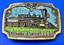 Classic American 4-4-0 Steam Locomotive Engine Railroad Train Belt Buckle