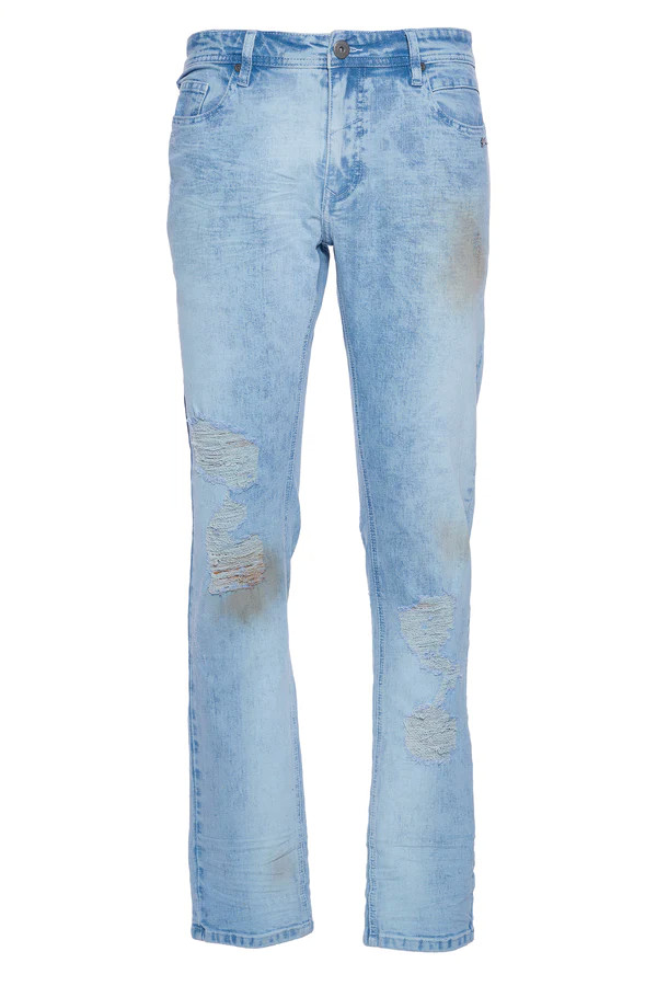 Мужские джинсы A. Tiziano Baby Blue Steve, отбеленные и с пятнами от Steve Denim