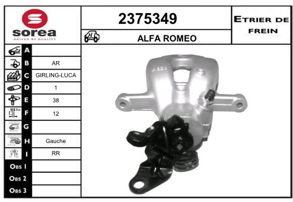 Étrier de frein Alfa Romeo 159 JTDM en alliage renforcé pour une endurance maximale