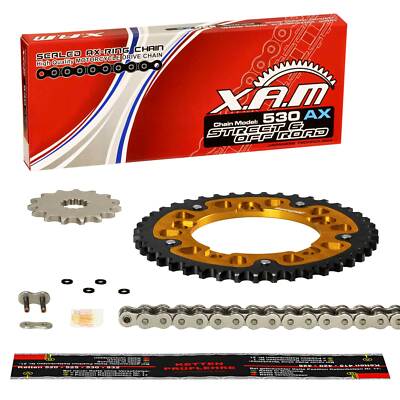 Kettensatz Kawasaki GPZ 600 R (ZX600A) 85-90, XAM EXTRA verstärkt, Stealth gold