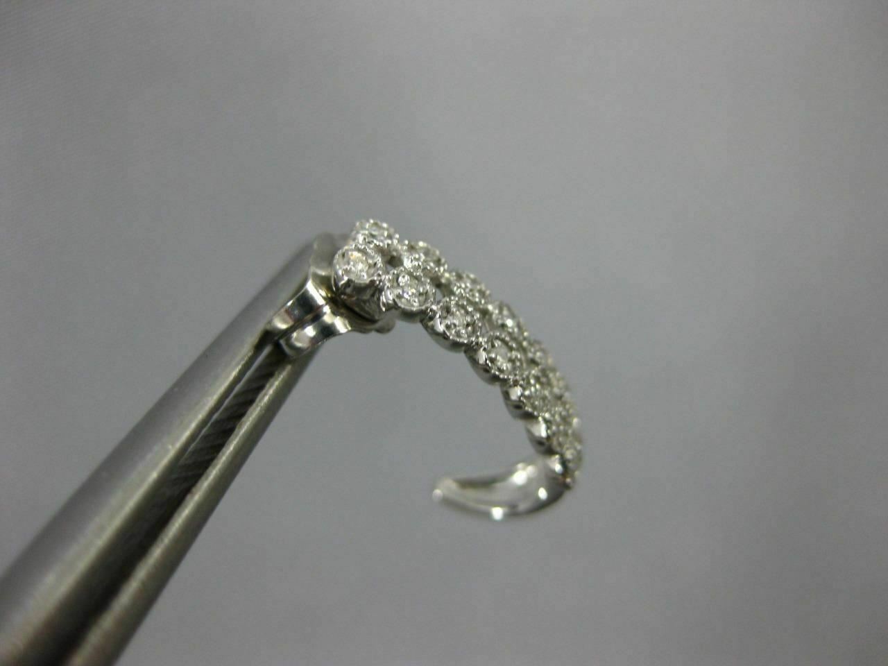 FILA ORECCHINI OMBRELLO ESTATE .09CT DIAMANTE ORO BIANCO 14KT DUE FILE FILIGRANA MILGRAIN