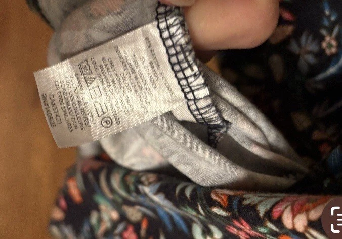 VETEMENTS Abito LOFT Shift nero floreale maglia manica corta increspata girocollo rayon taglia M