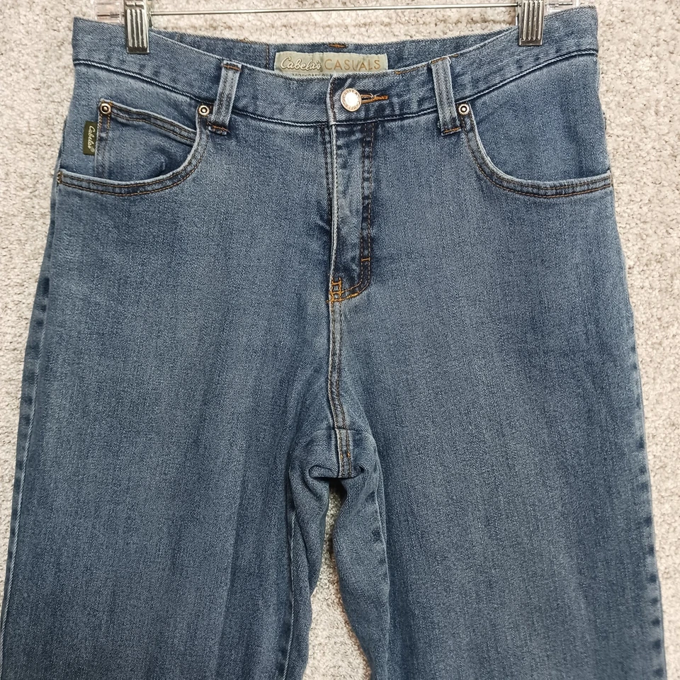 Cabelas Fleece Lined Jeans Womens 10 Reg Blue Thermal Outdoors Winter Snow 30x30 - Image 3 of 4