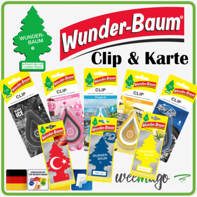 WUNDERBAUM Auto Lufterfrischer Duft Camper Wohnung VIELE DÜFTE | CLIP & KARTE