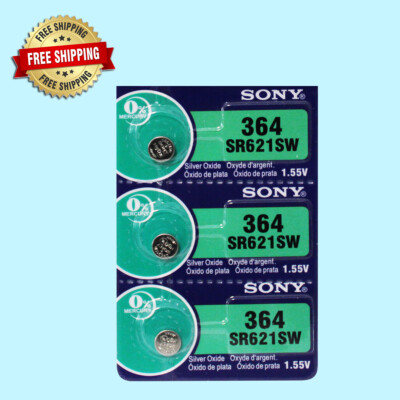 Sony 364 SR621SW Watch Battery (Exp 12/2030 )  3 Pcs.