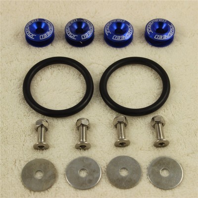 BLUE UNIVERSAL JDMSPEED FOR CNC BILLET BUMPER TRUNK QUICK RELEASE FASTENER KIT