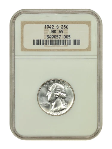 1942-S 25C NGC MS65 - Washington Quarter