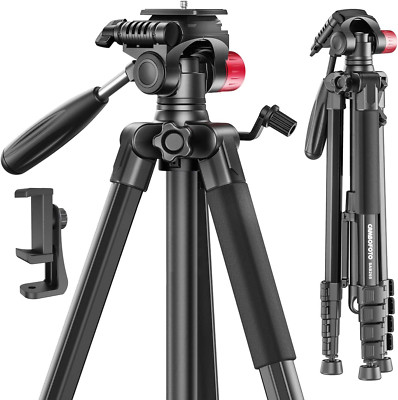 74''-Camera-Tripod, Porfessional Aluminum Heavy Duty Tripod Stand for Mirrorle...