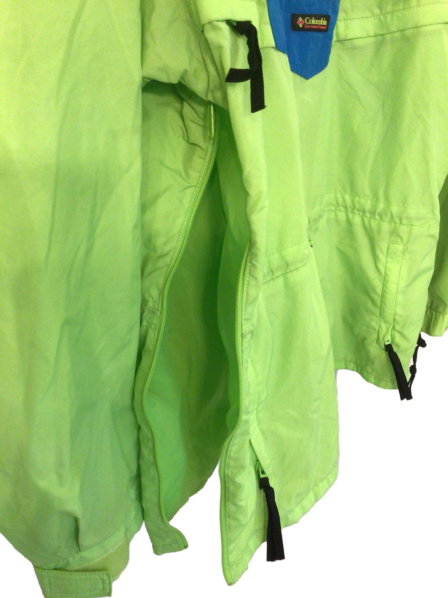 Rare--Columbia Vintage 1990's Pullovers 1/4 Zip Neon Green