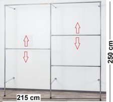 250 cm hoch Kleiderständer Wandregal Kleiderkammer Kleiderstange Garderobe W02