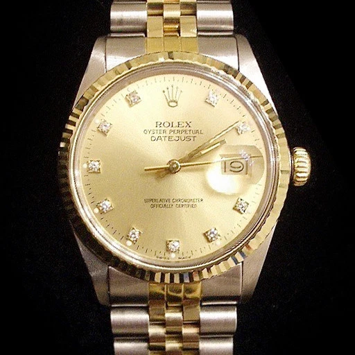 Rolex 2Tone 18K Gold & Stainless Steel Datejust Champagne FACTORY Diamond 16013