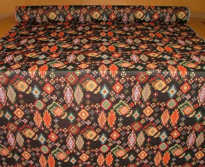 Cortina De Tela Ikat Negra Para Tapicería Y Cojines, Suave, Multiuso - Imagen 1 de 4