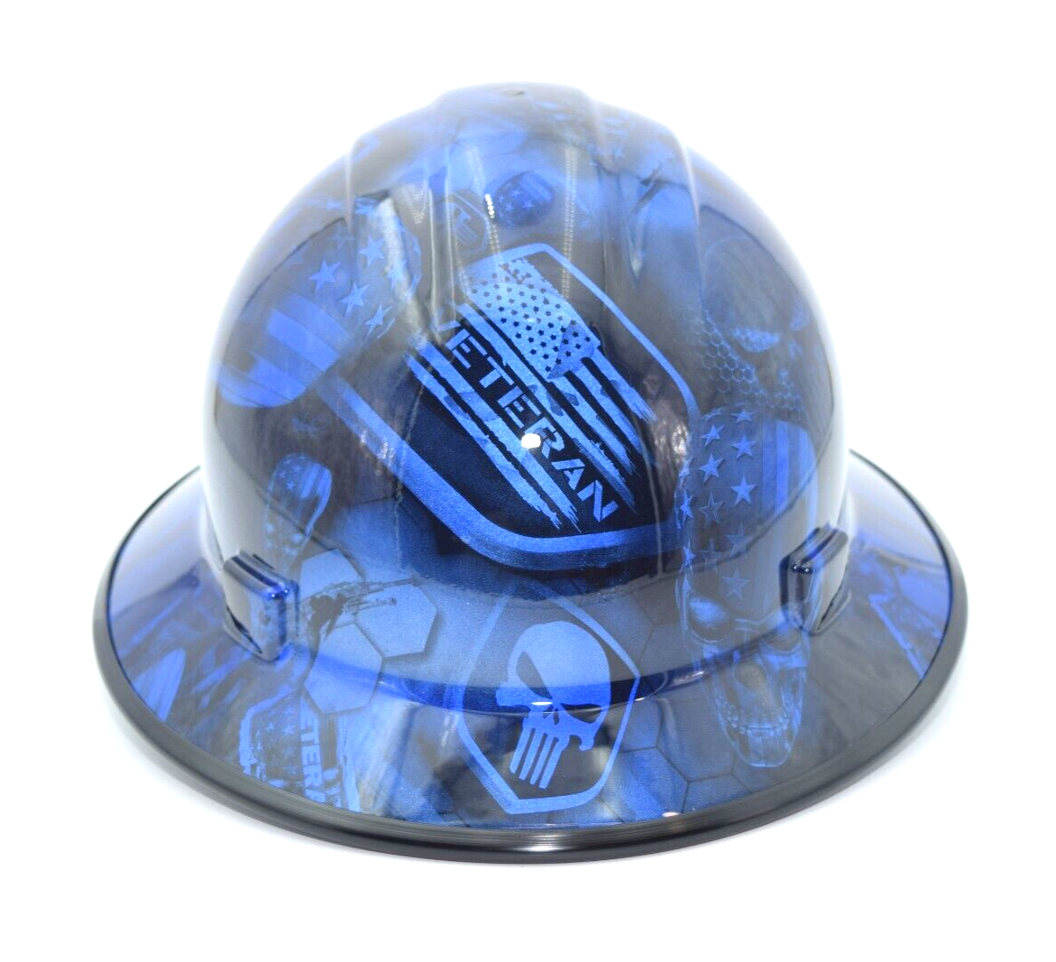 Made in the USA ERB Wide Brim Hard Hat Hydro Dipped Candy Blue American