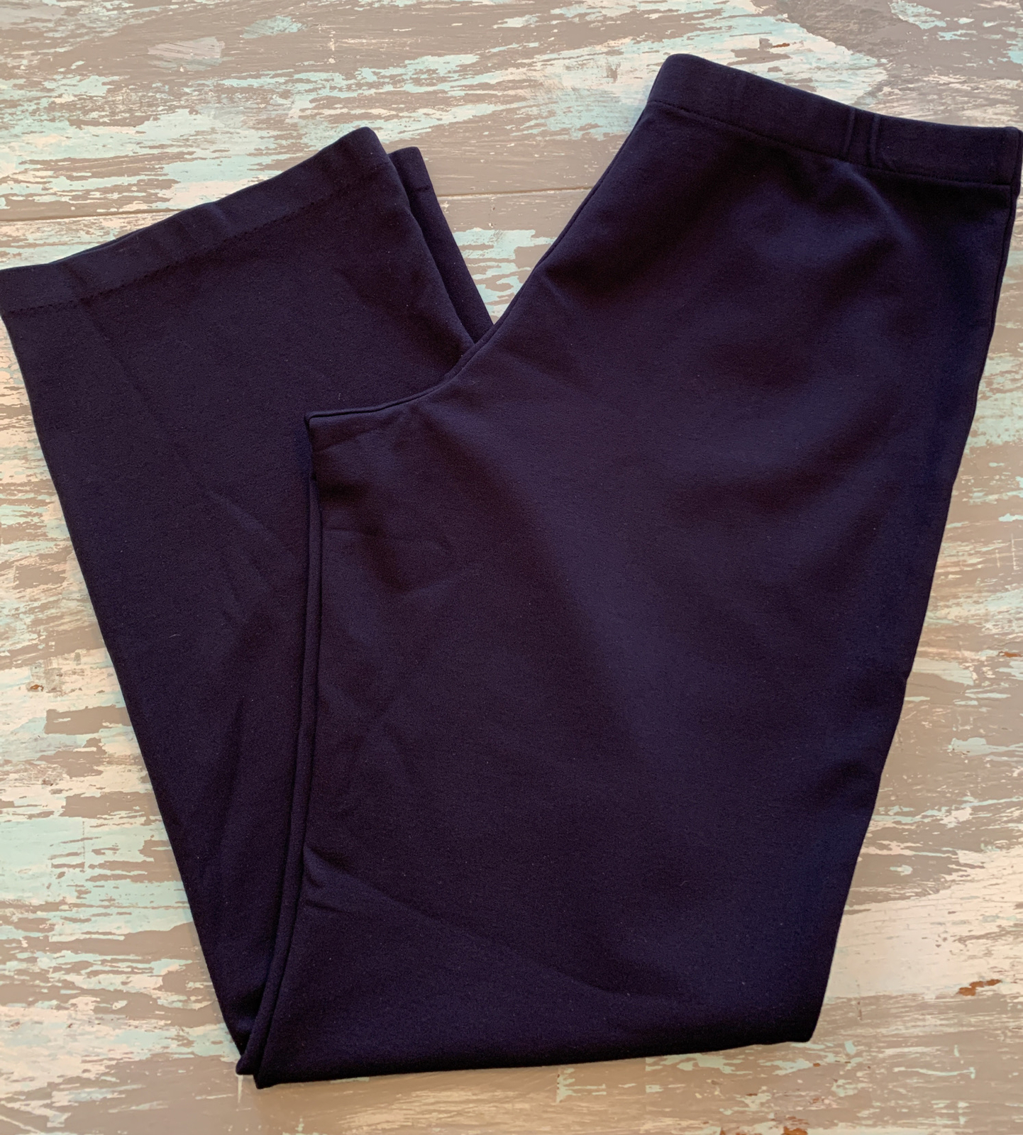 Medium Adrienne Vittadini Navy Blue Women's Jersey Knit Pants Pull On