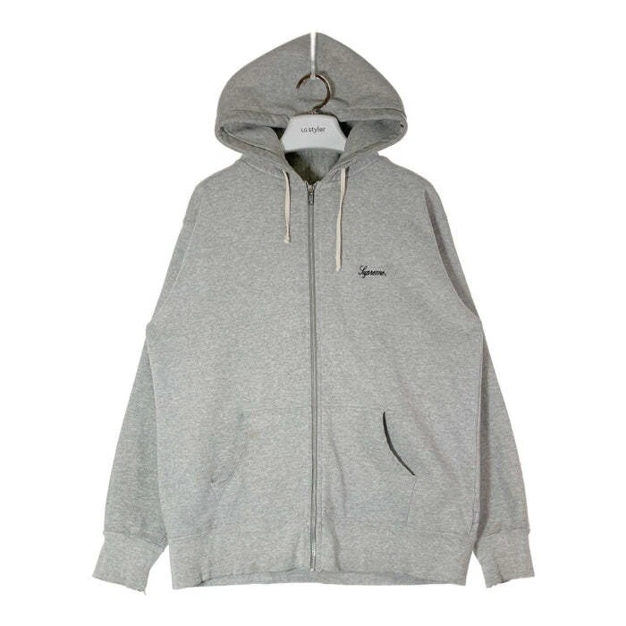 Sweat à capuche Supreme ZIP UP ÉTIQUETTE PAPIER GRIS TAILLE Occasion