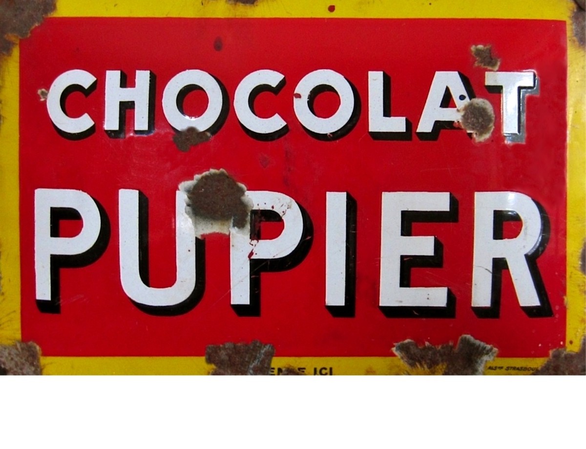 plaque émaillée chocolat PUPIER