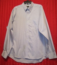 Mens Chaps Big/Tall Classic Fit Non Iron Cotton Dress Shirt Blue 17 1/2 x 36/37