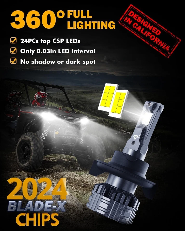 H13 9008 Fog Light, F22 Series 24000LM H13 Powersport Light for Off-Road Use or - Image 2 of 4