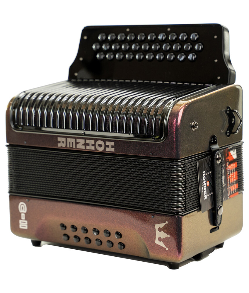 PreOwned Hohner Corona CII FBE Red to Gold Diatonic Accordion eBay