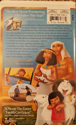 Joseph: King of Dreams (VHS, 2000) Dreamworks Pictured Family